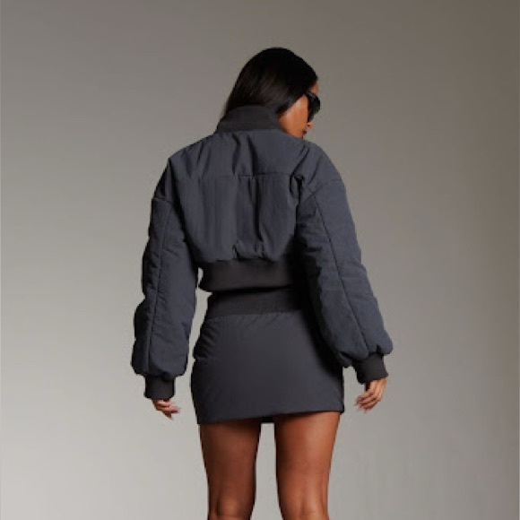 MAKE AN OFFER! CROPPED GRANITE BOMBER JACKET - Picture 2 of 2
